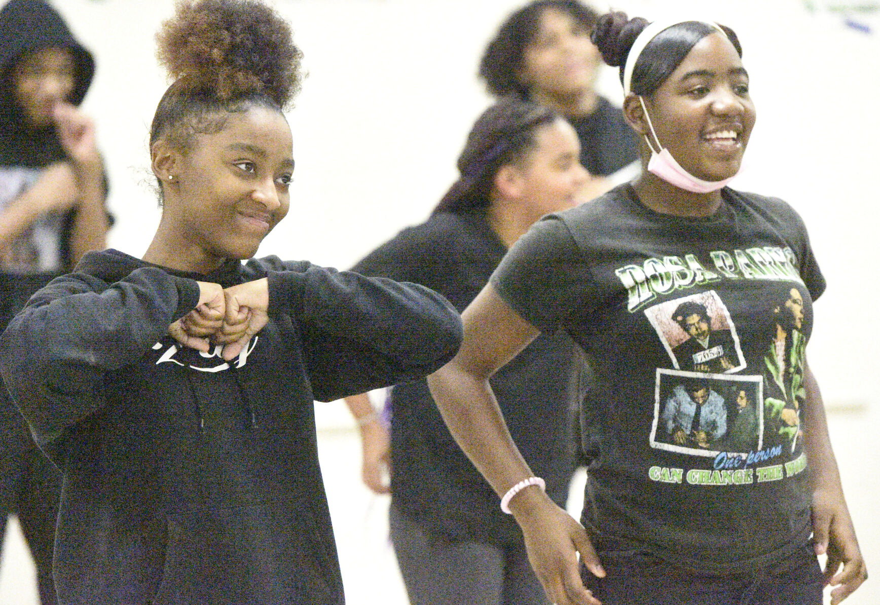 Smiles at practice